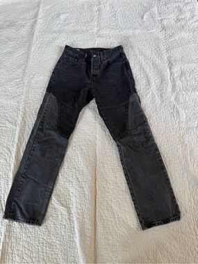 Levi's Straight Leg Two Toned Jeans in Washed Black